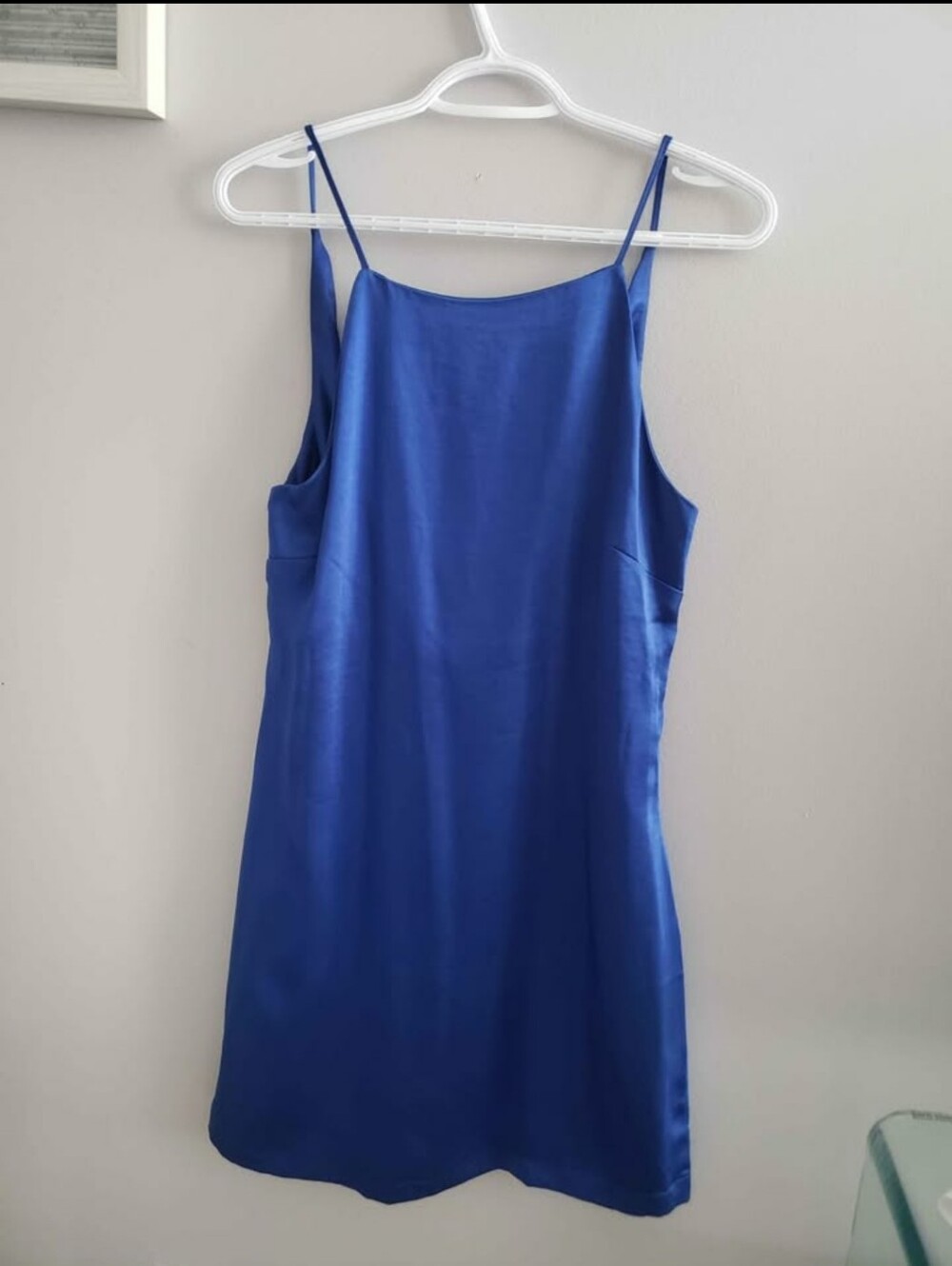 Dynamite Cobalt Blue Satin Slip Mini Dress